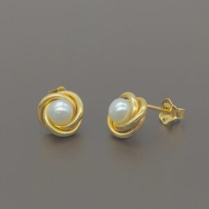 Χρυσά σκουλαρίκια με μαργαριτάρια 14Κ