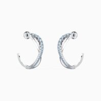 Swarovski Twist Hoop Pierced Earrings, Blue, 5582807