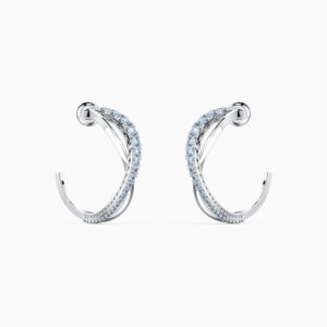 Swarovski Twist Hoop Pierced Earrings, Blue, 5582807