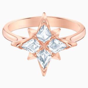 Δαχτυλίδι Swarovski Symbolic Star Motif, Λευκό, Επιχρυσωμένο Ροζ-Χρυσαφί, 5494346