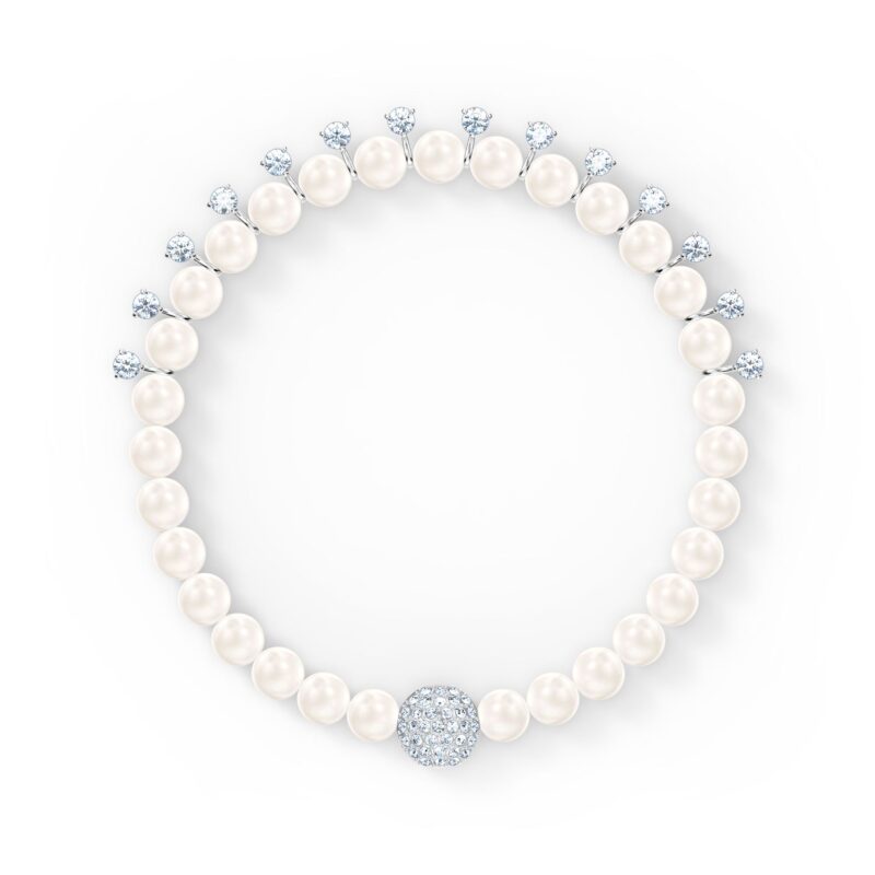 Swarovski Treasure Pearls, Λευκό, Επιροδιωμένο, 5563291