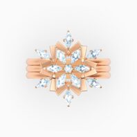 Δαχτυλίδι Magic Set, Λευκό, Επιχρυσωμένο Ροζ-Χρυσαφί, 5566676