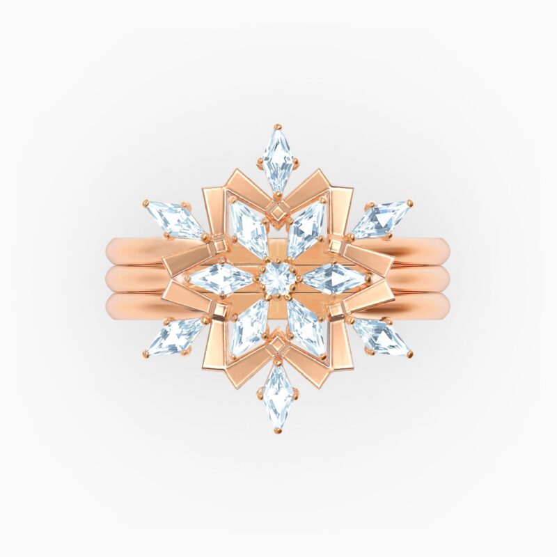 Δαχτυλίδι Magic Set, Λευκό, Επιχρυσωμένο Ροζ-Χρυσαφί, 5566676