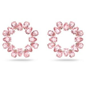 Κρίκοι Millenia Κρύσταλλα Κοπής Pear Ροζ Επιμετάλλωση Σε Ροζ Χρυσαφί Τόνο Swarovski 5614932