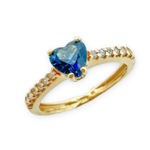 Δαχτυλίδι Χρυσό Με Γαλάζια Πέτρα 14Κ