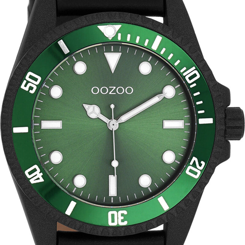 OOZOO Timepieces Collection Black Leather Strap C11117