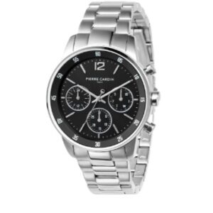 Montrouge Prim Multifunction watch with Black Dial and Metal Links Strap
